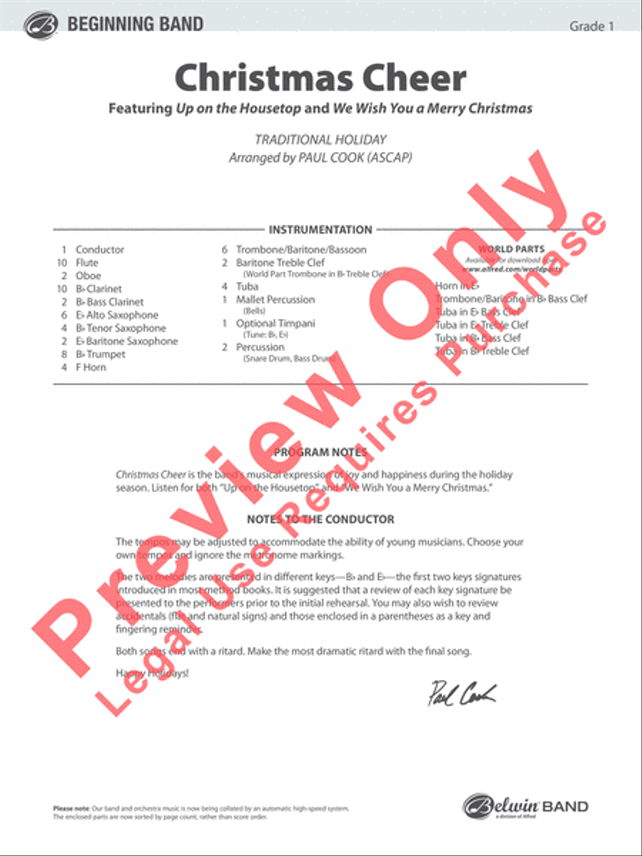Christmas Cheer Christmas Cheer Concert Band scores gallery preview page 2