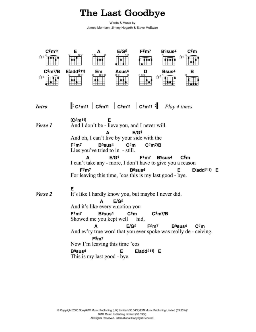 The Last Goodbye Acoustic Guitar scores gallery preview page 1
