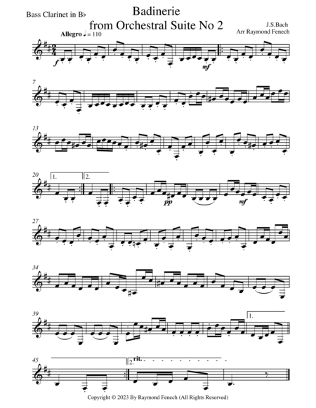 Badinerie - J.S.Bach - 2 Bb Clarinets and Bass Clarinet image number null