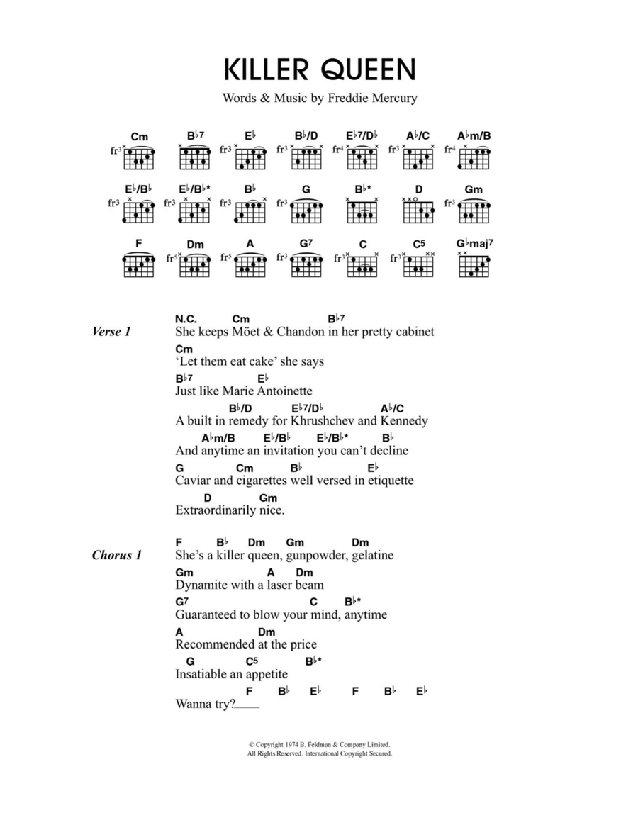 Killer Queen Killer Queen Acoustic Guitar scores gallery preview page 1