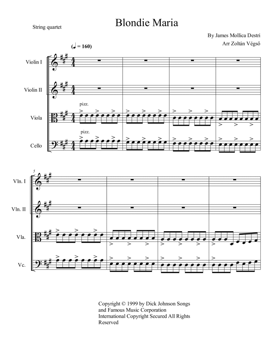 Maria String Quartet scores gallery preview page 1