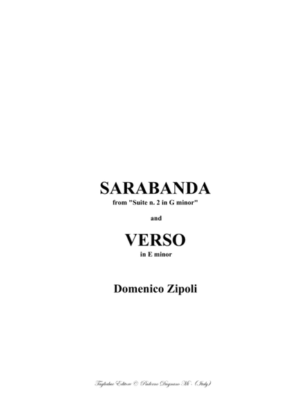 SARABANDA from "Suite n. 2 in G minor" and VERSO in E minor - Zipoli image number null