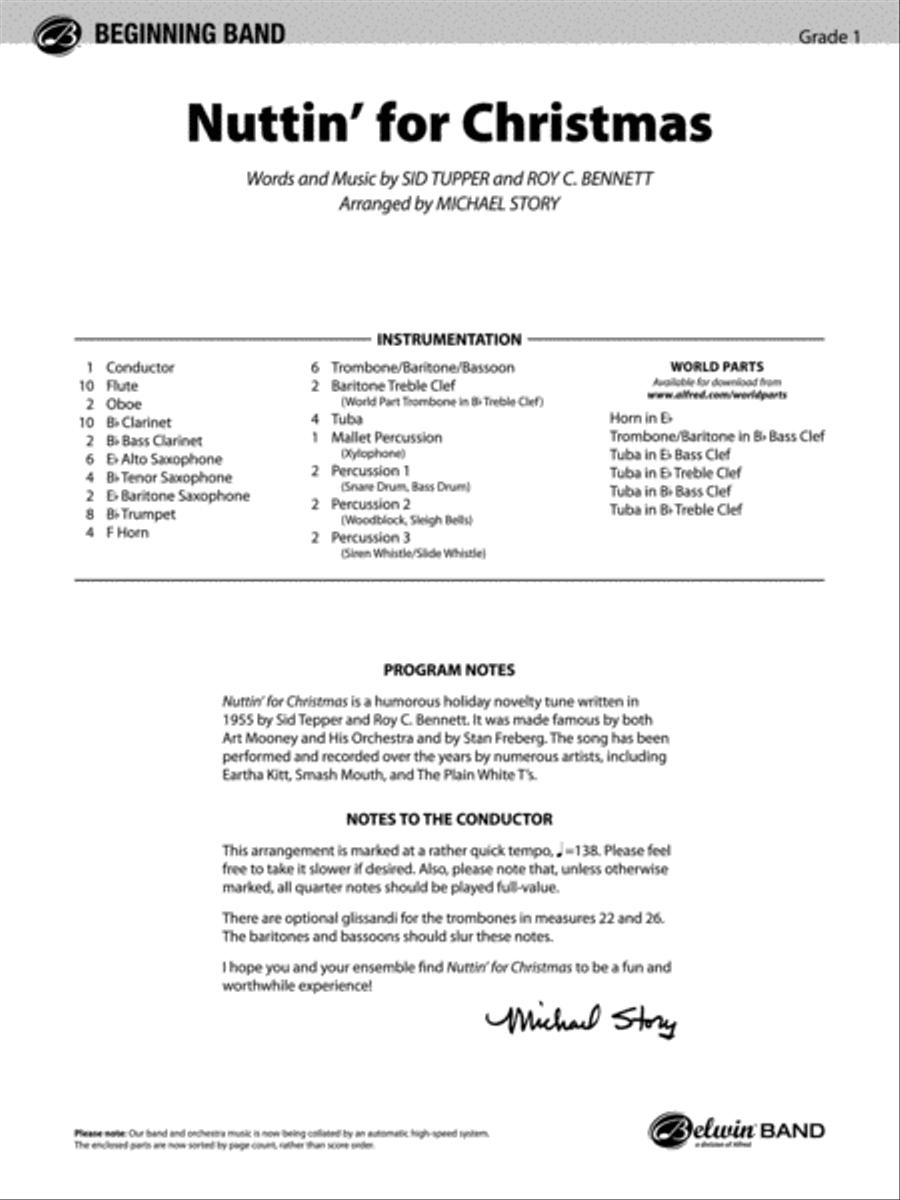 Nuttin' for Christmas: Score Concert Band scores gallery preview page 1