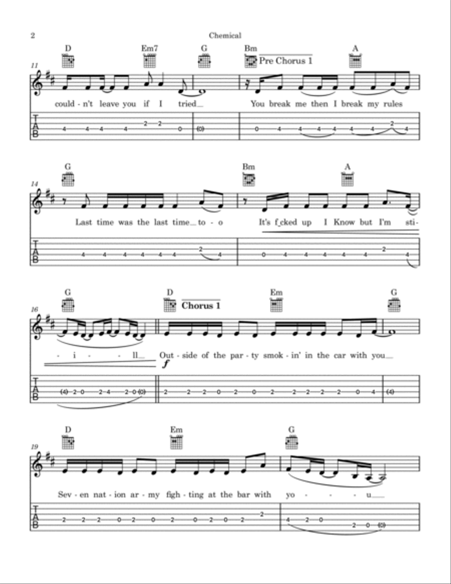 Chemical Electric Guitar scores gallery preview page 2