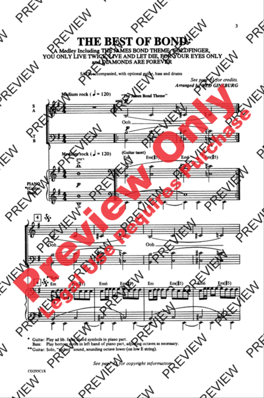 The Best of Bond (A Medley) 4-Part scores gallery preview page 2