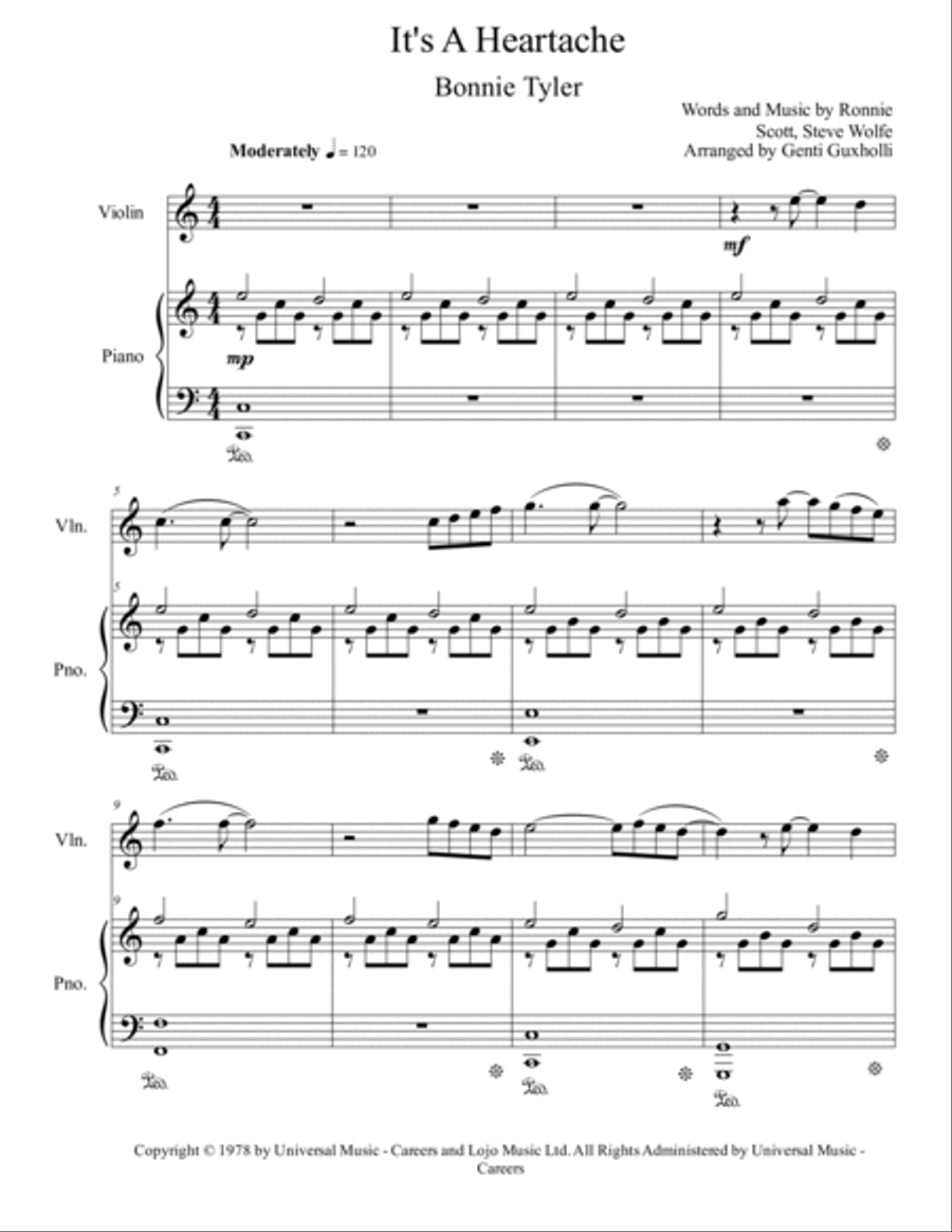 It's A Heartache It's A Heartache Violin Solo scores gallery preview page 2