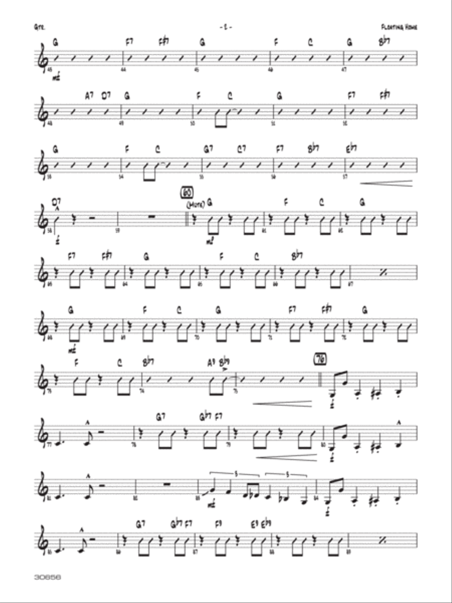 Floating Home: Guitar Jazz Ensemble scores gallery preview page 2