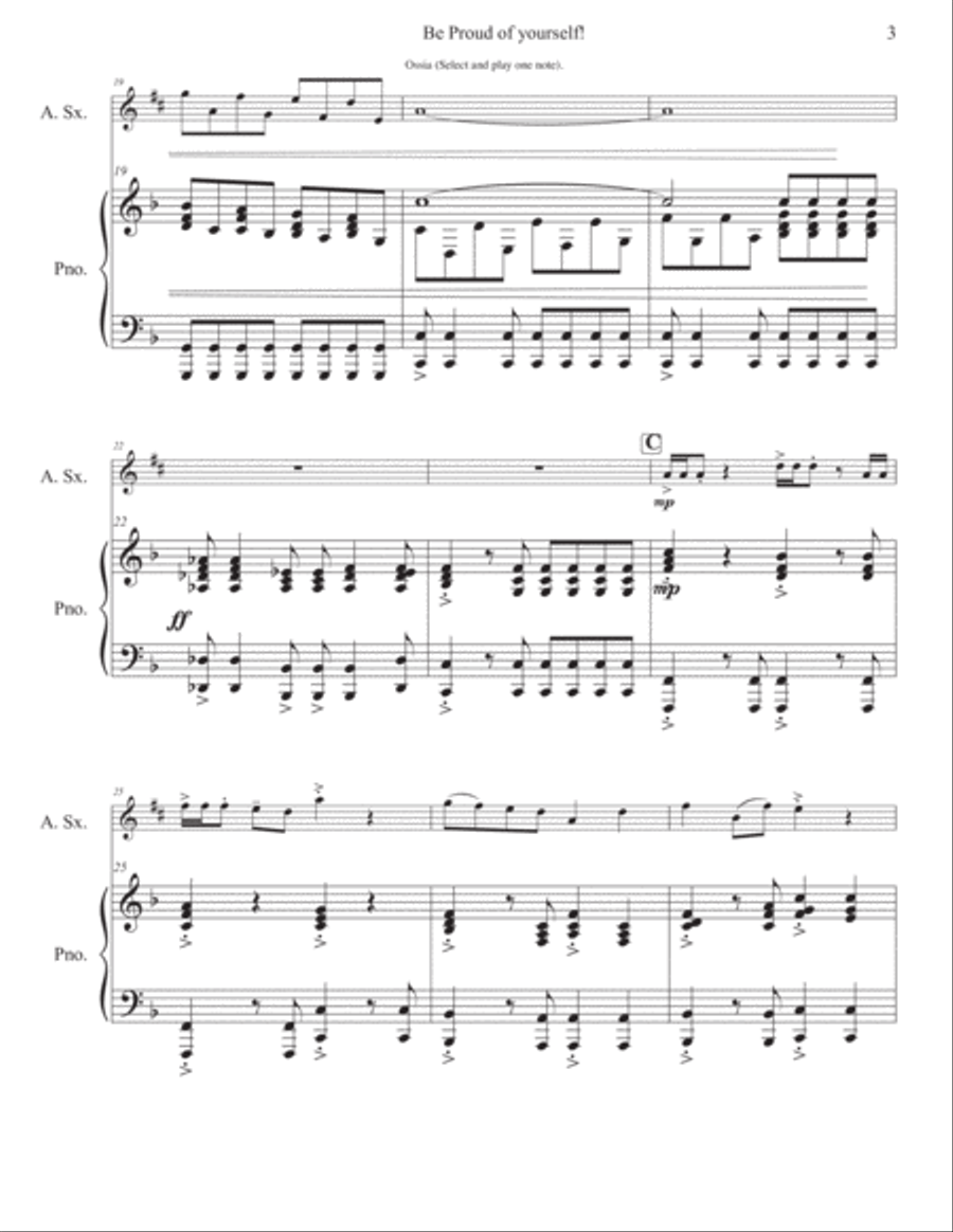 Be Proud of Yourself! for Alto Saxophone and Piano Alto Saxophone scores gallery preview page 4