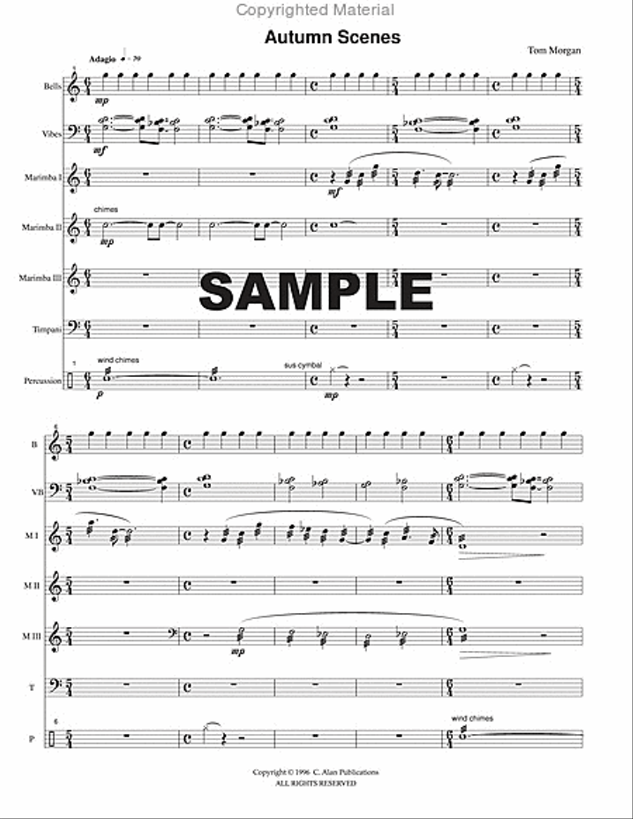 Autumn Scenes (score only) Percussion Ensemble scores gallery preview page 2