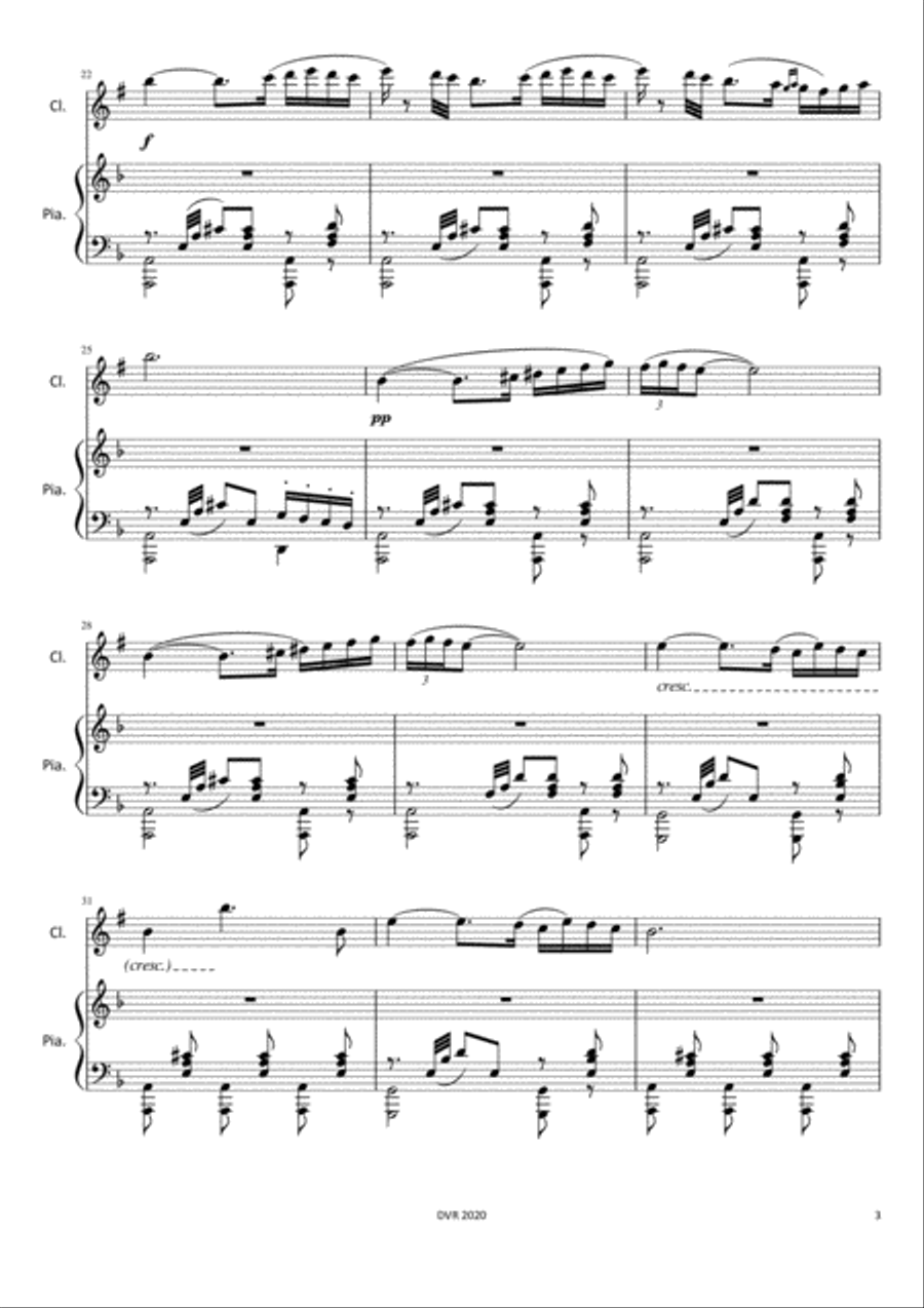 Pablo Sarasate - Playera (Clarinet and Piano) Clarinet Solo scores gallery preview page 5