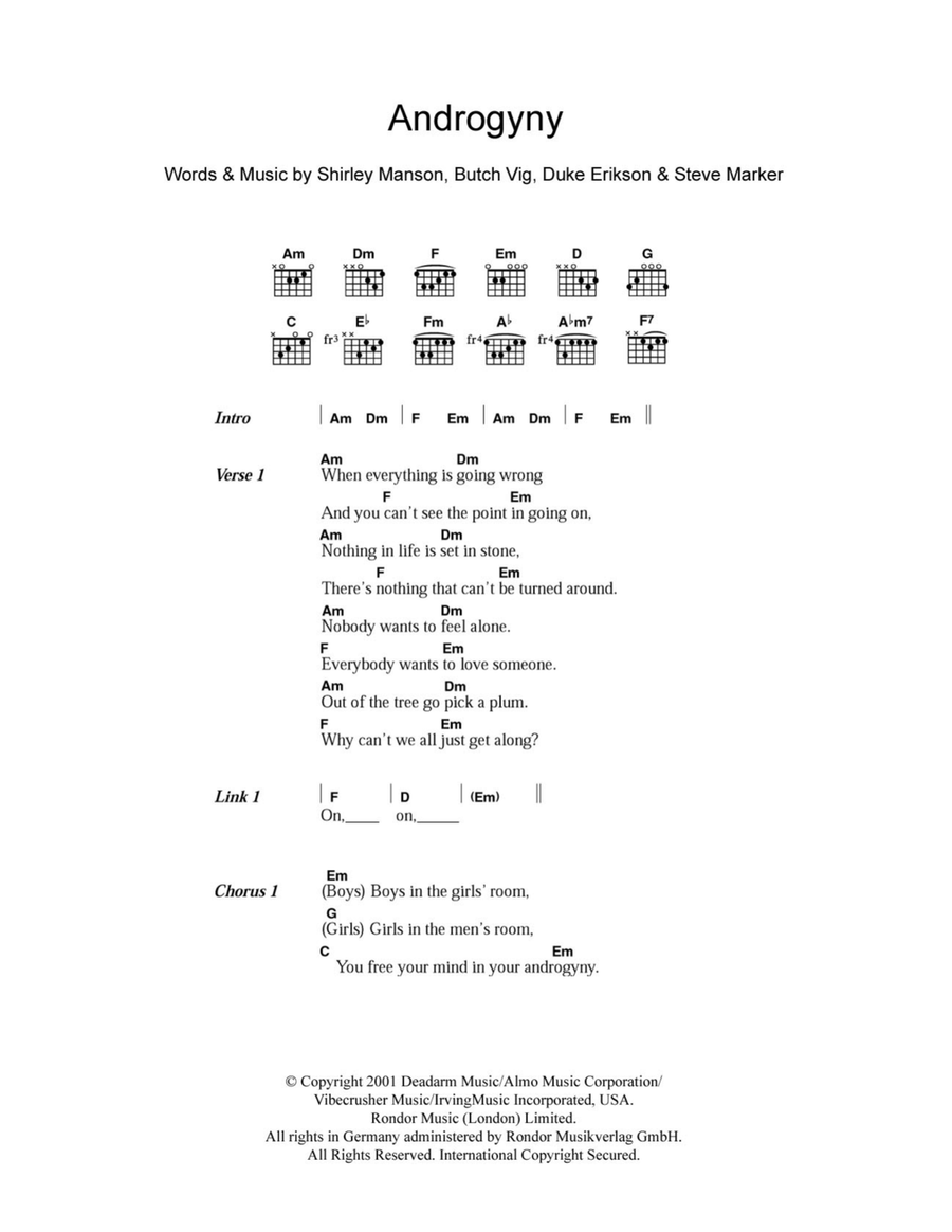 Androgyny Acoustic Guitar scores gallery preview page 1