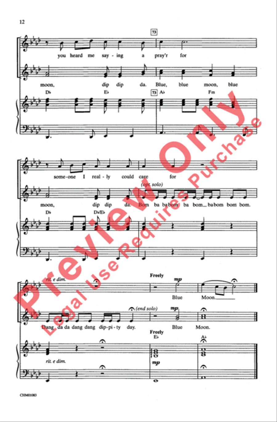 Blue Moon Blue Moon Women's Choir scores gallery preview page 11