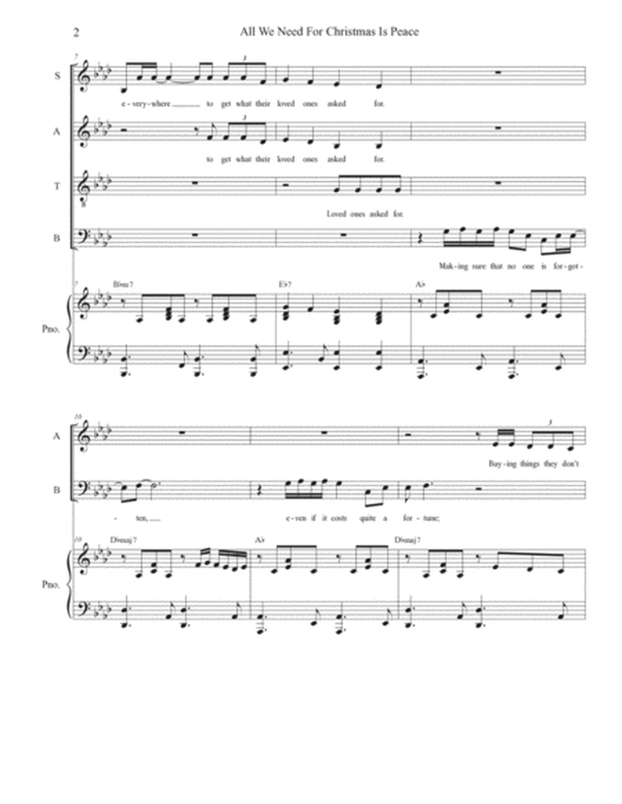 All We Need For Christmas Is Peace (Vocal Quartet - (SATB) image number null
