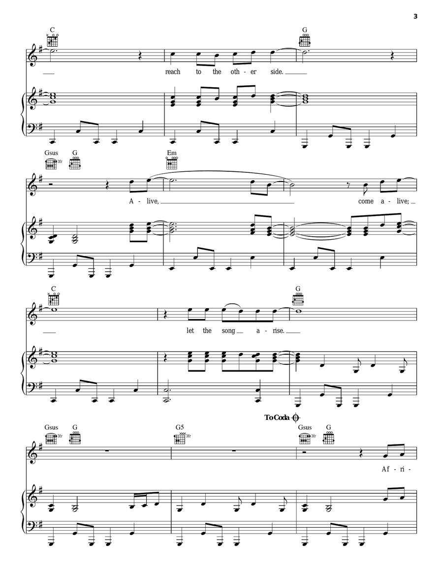 A New Hallelujah A New Hallelujah Piano, Vocal, Guitar scores gallery preview page 3
