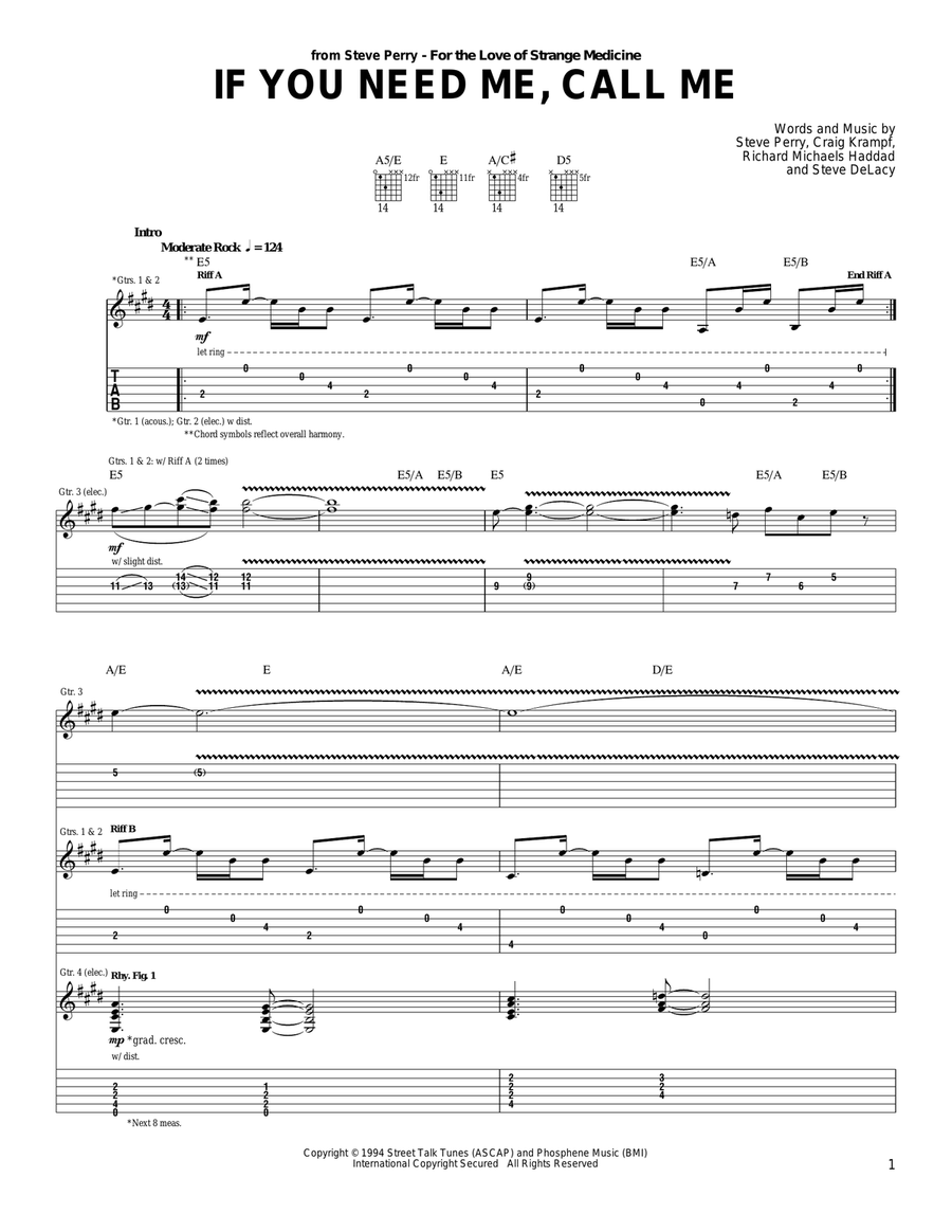 If You Need Me, Call Me If You Need Me, Call Me Acoustic Guitar scores gallery preview page 1