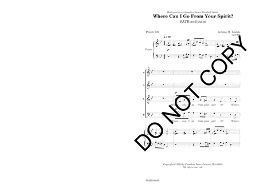 Where Can I Go From Your Spirit? 4-Part scores gallery preview page 4