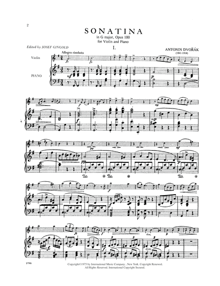 Sonatina In G Major, Opus 100