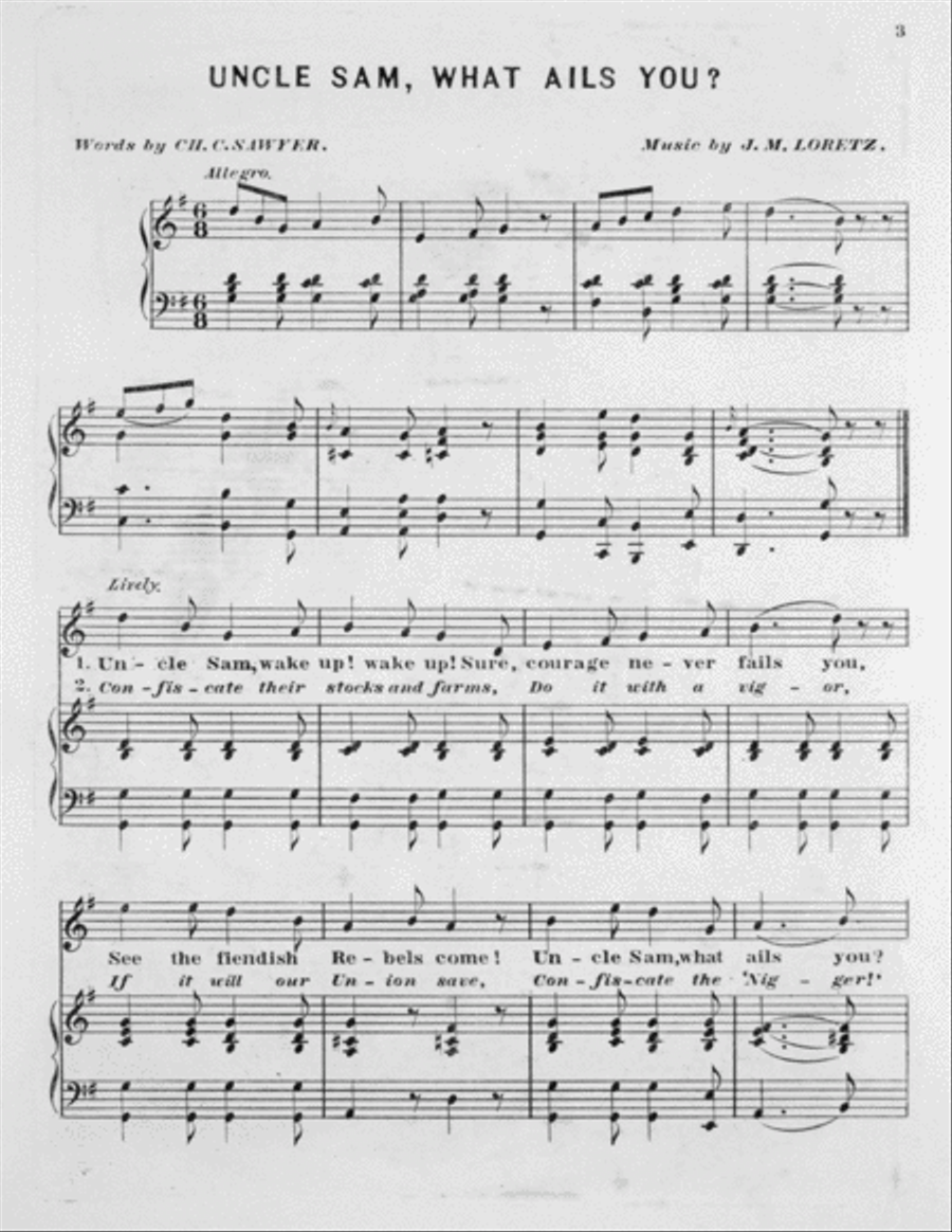 Uncle Sam What Ails You? Song & Chorus 3-Part scores gallery preview page 2