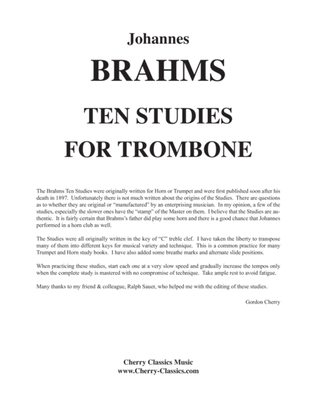 Book cover for Ten Studies for Trombone