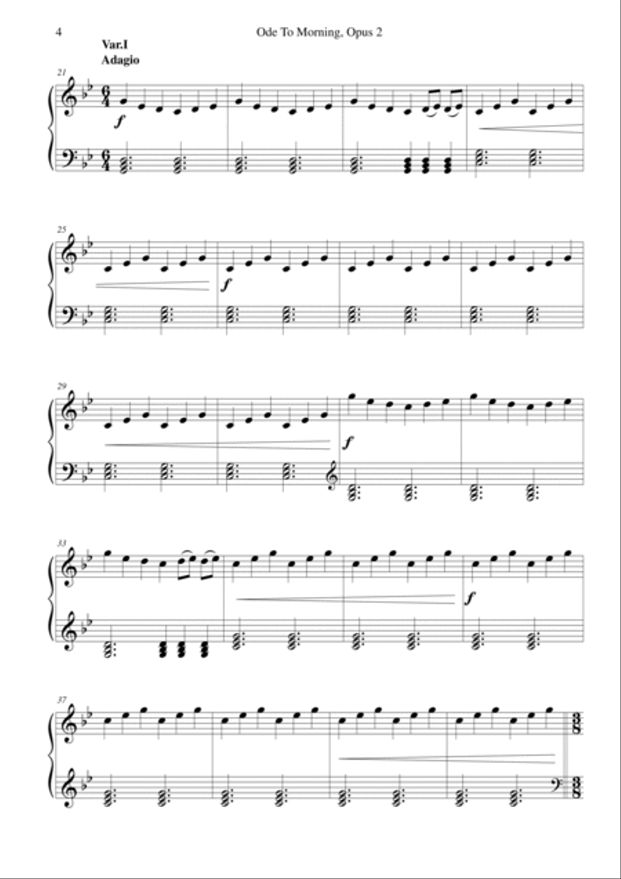 Ode to Morning, Op.2 - Six Variations in G minor for solo piano on the theme 