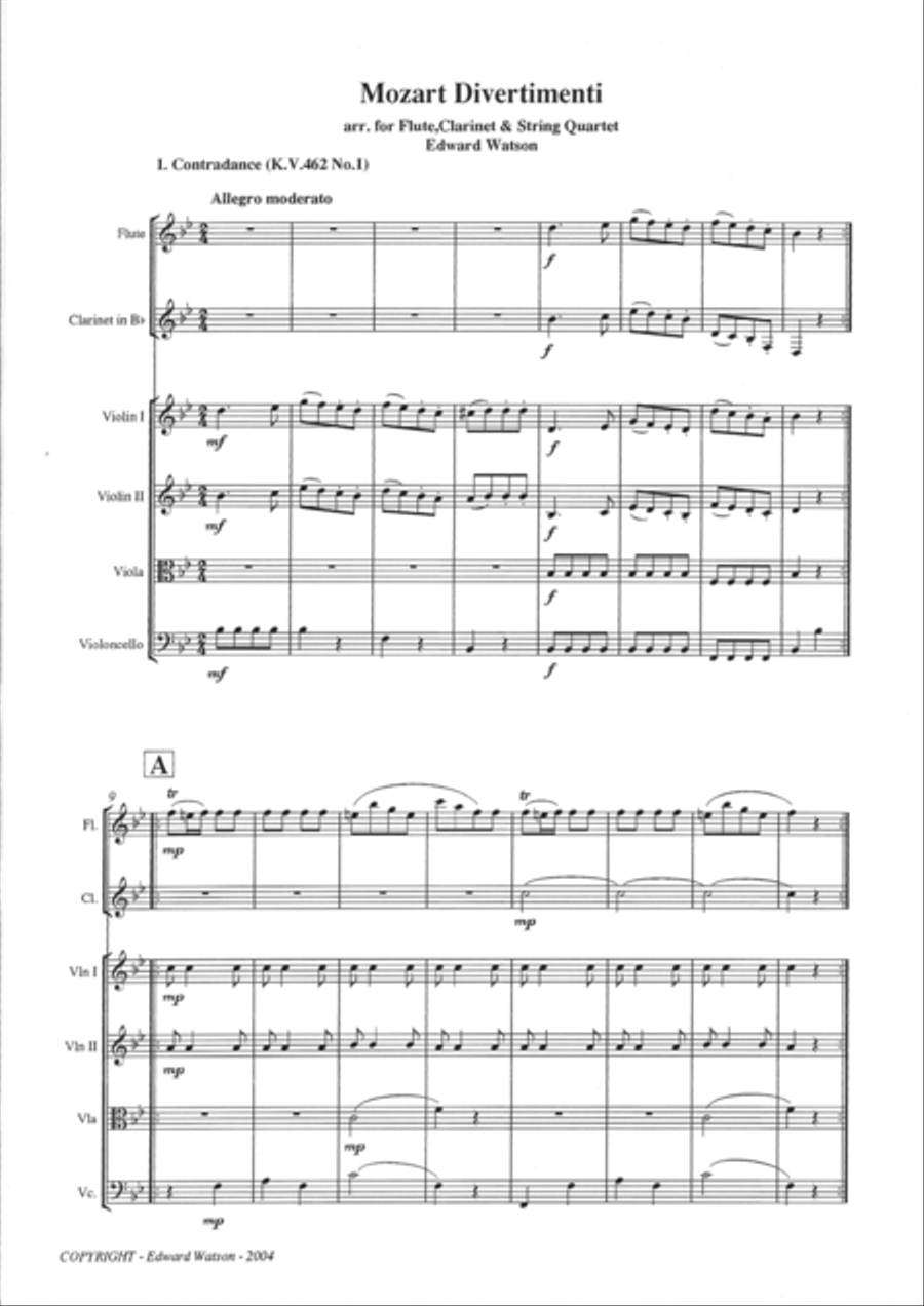 Mozart German Dances Mozart German Dances Clarinet scores gallery preview page 2