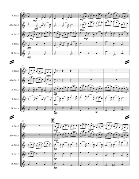 Bach - Jesu, Joy of Man’s Desiring (for Saxophone Quartet SATB or AATB) image number null