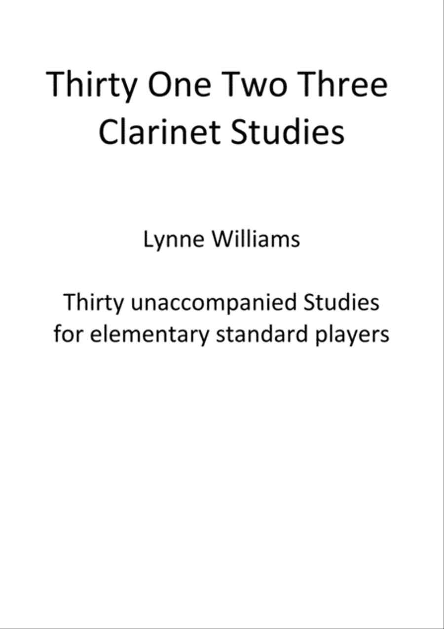 Thirty One Two Three Clarinet Studies Clarinet scores gallery preview page 1
