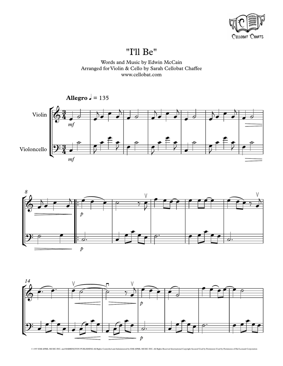 I'll Be String Duet scores gallery preview page 1
