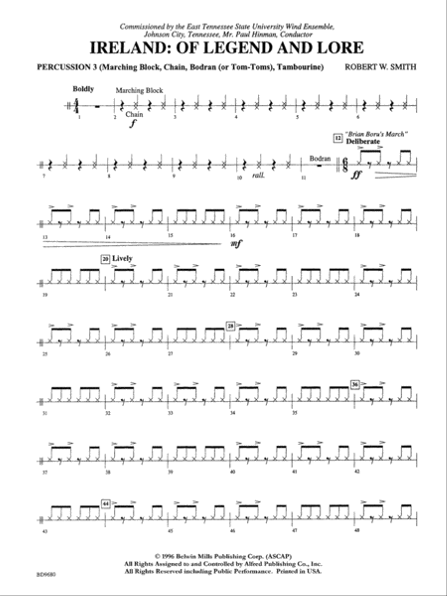Ireland: Of Legend and Lore: 3rd Percussion Concert Band scores gallery preview page 1