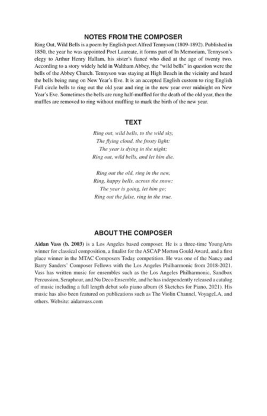 Ring Out, Wild Bells 4-Part scores gallery preview page 3