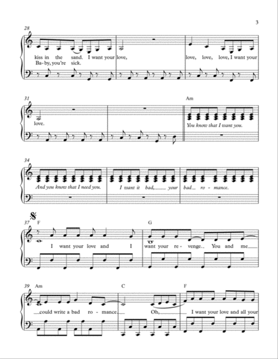 Bad Romance Voice scores gallery preview page 3