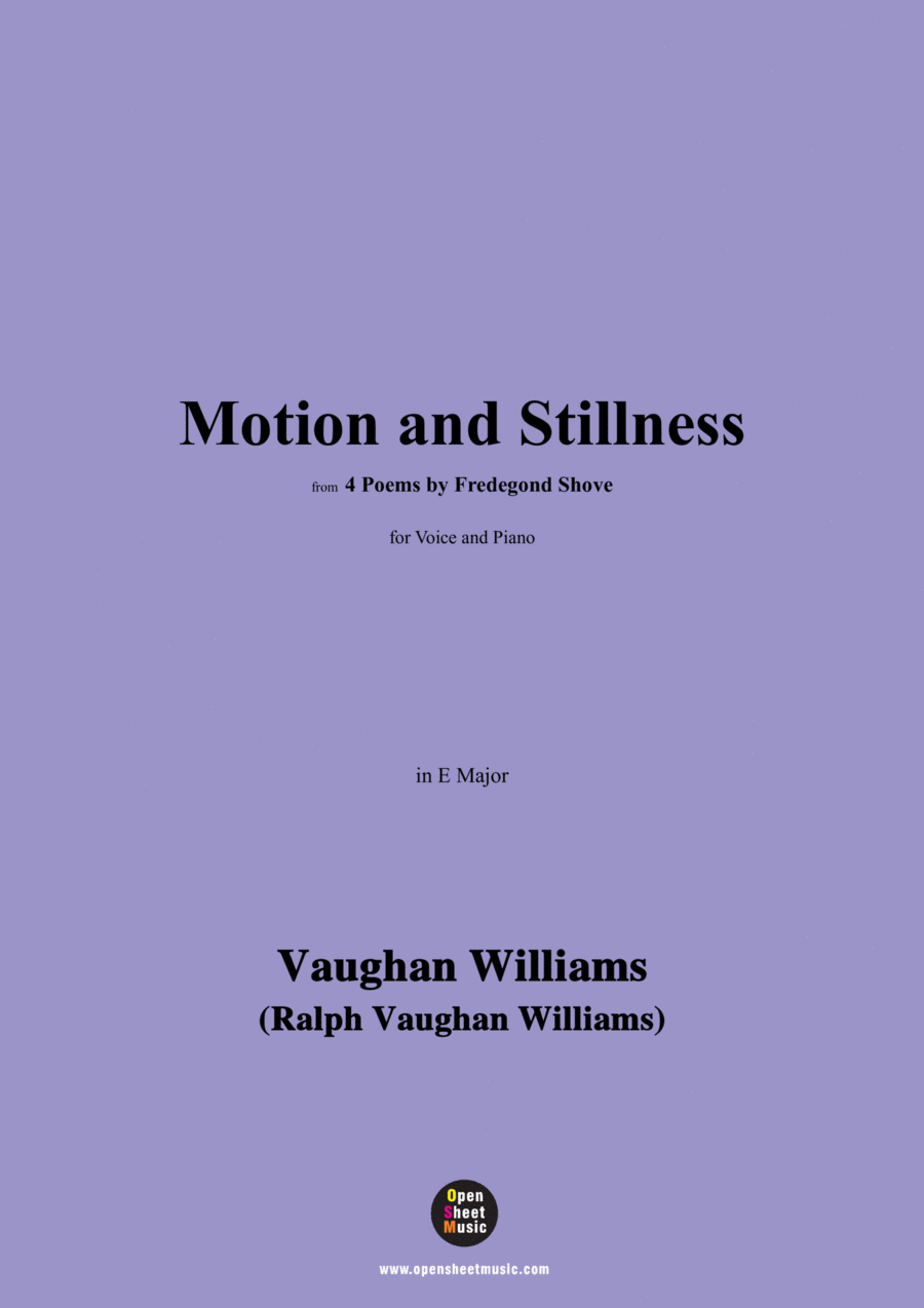 Vaughan Williams-Motion and Stillness(1925),in E Major Voice scores gallery preview page 1