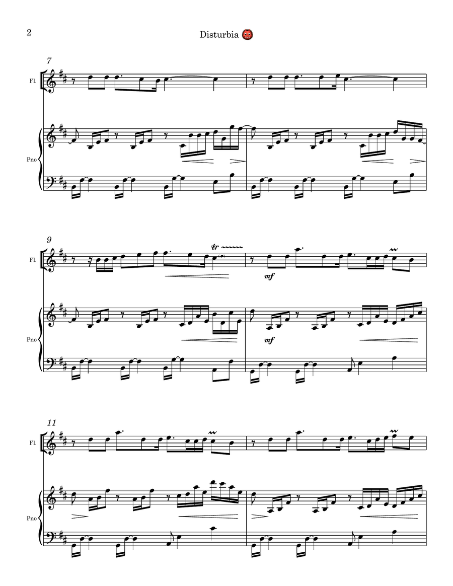 Disturbia Disturbia Flute Solo scores gallery preview page 2