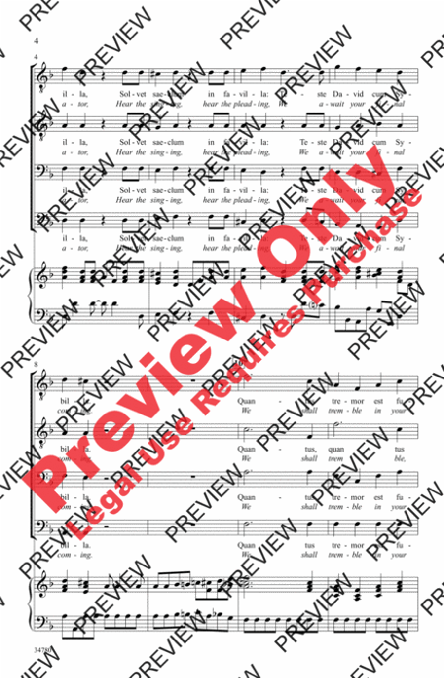 Dies Irae (from Requiem) Men's Choir scores gallery preview page 4