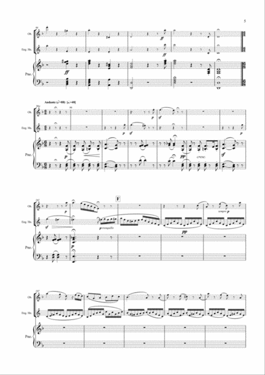 Konzertstück No.2, Op.114 arranged for Oboe, English Horn and piano Woodwind Ensemble scores gallery preview page 6