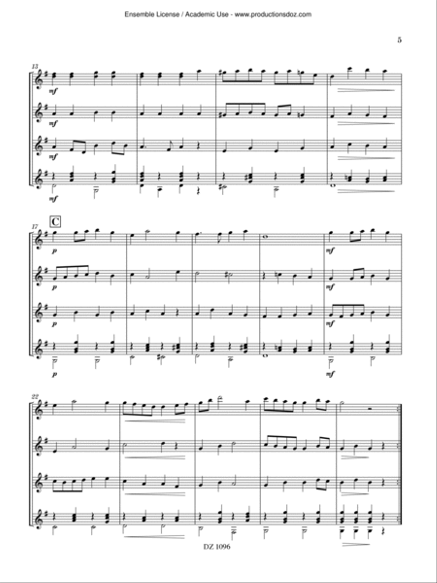 Au fil du temps Guitar Ensemble scores gallery preview page 5
