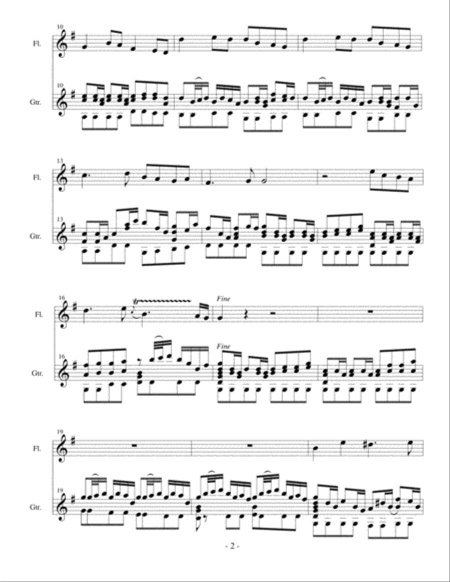 Sheep May Safely Graze (J.S. Bach) for flute (violin, oboe), and classical guitar Small Ensemble scores gallery preview page 3
