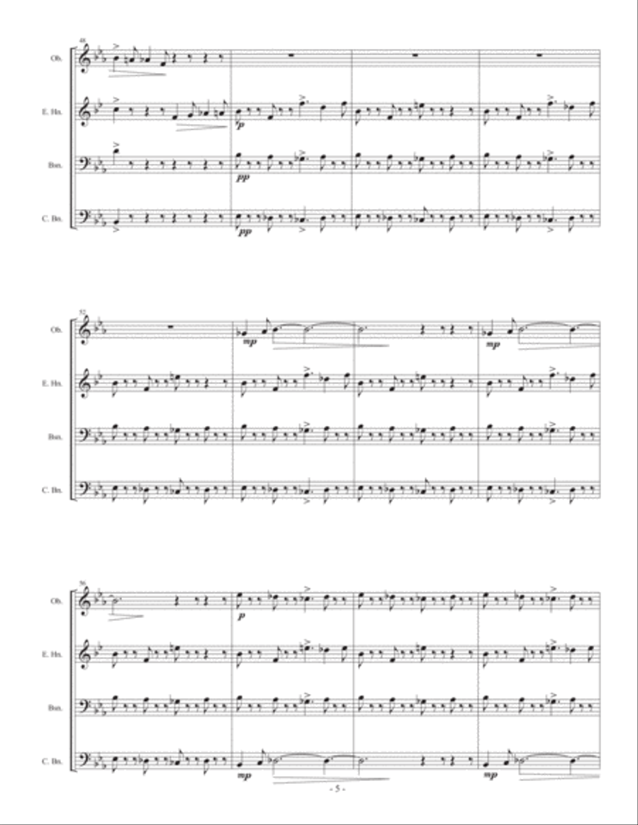 Calvin & Hobbes for double reed quartet Woodwind Quartet scores gallery preview page 5