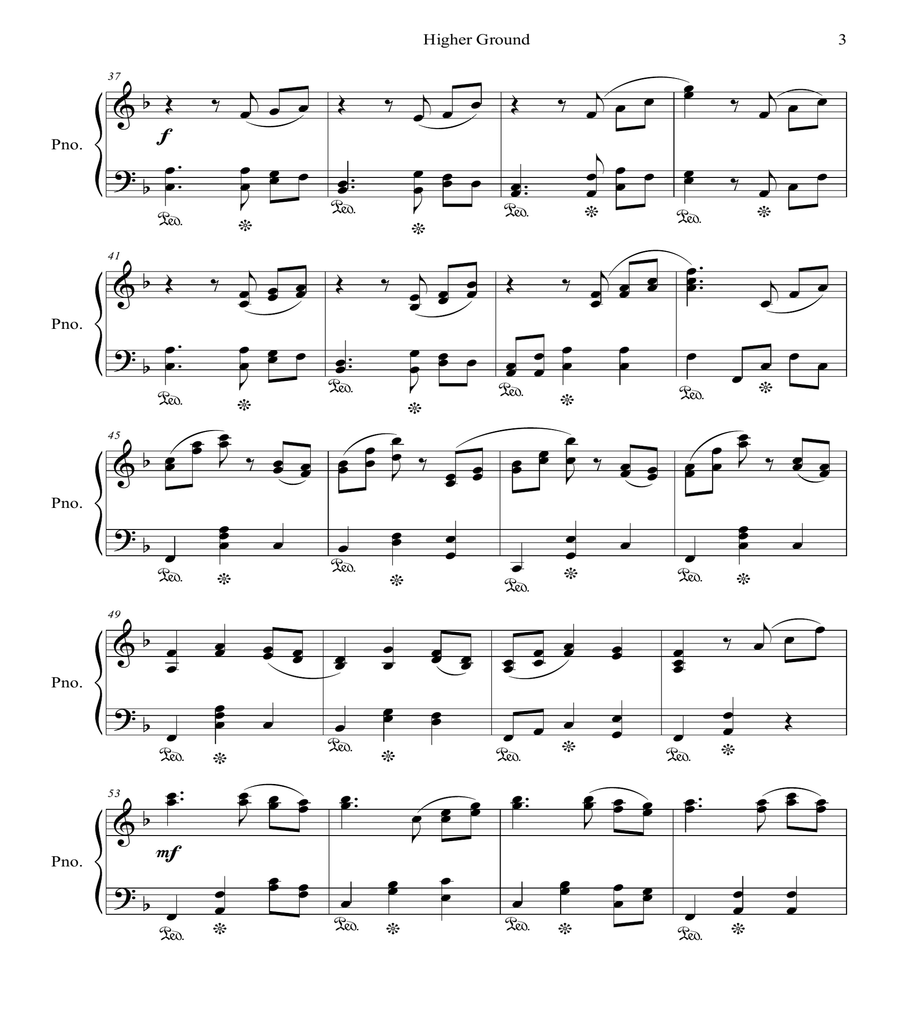 Higher Ground Piano Solo scores gallery preview page 4