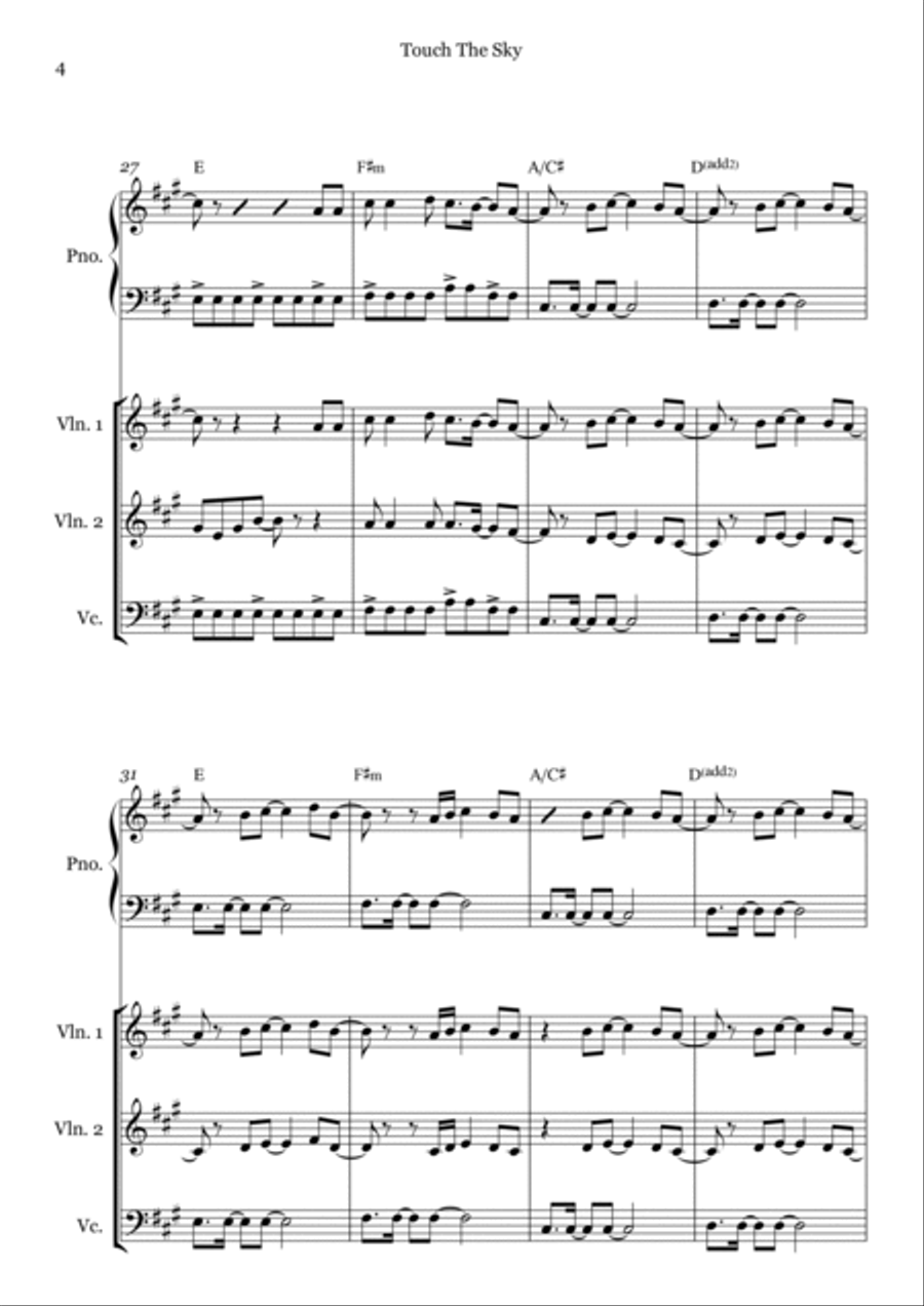Touch The Sky Touch The Sky Small Ensemble scores gallery preview page 4