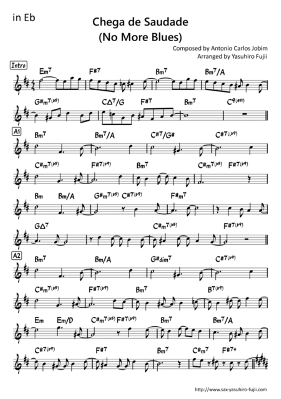 Chega De Saudade (no More Blues) Alto Saxophone scores gallery preview page 1