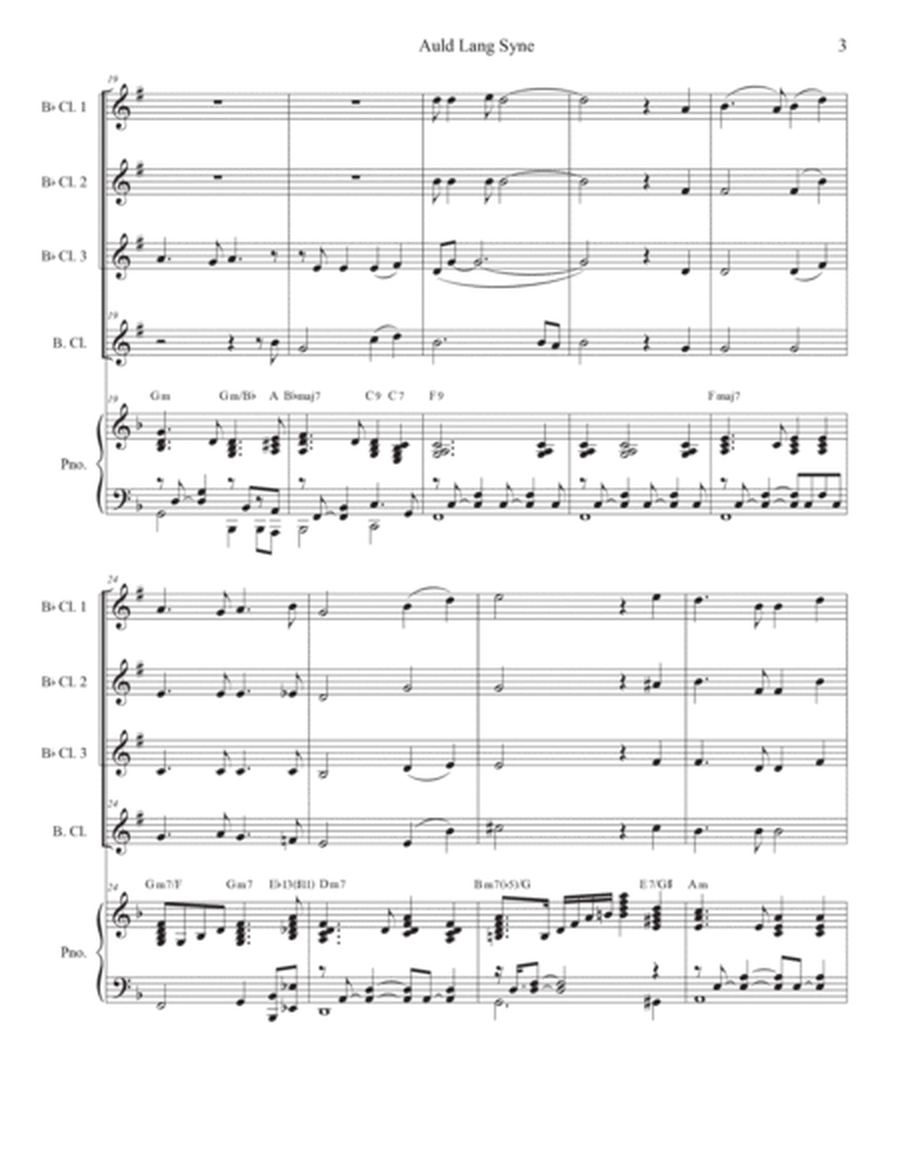 Auld Lang Syne (Clarinet Choir and Piano) image number null