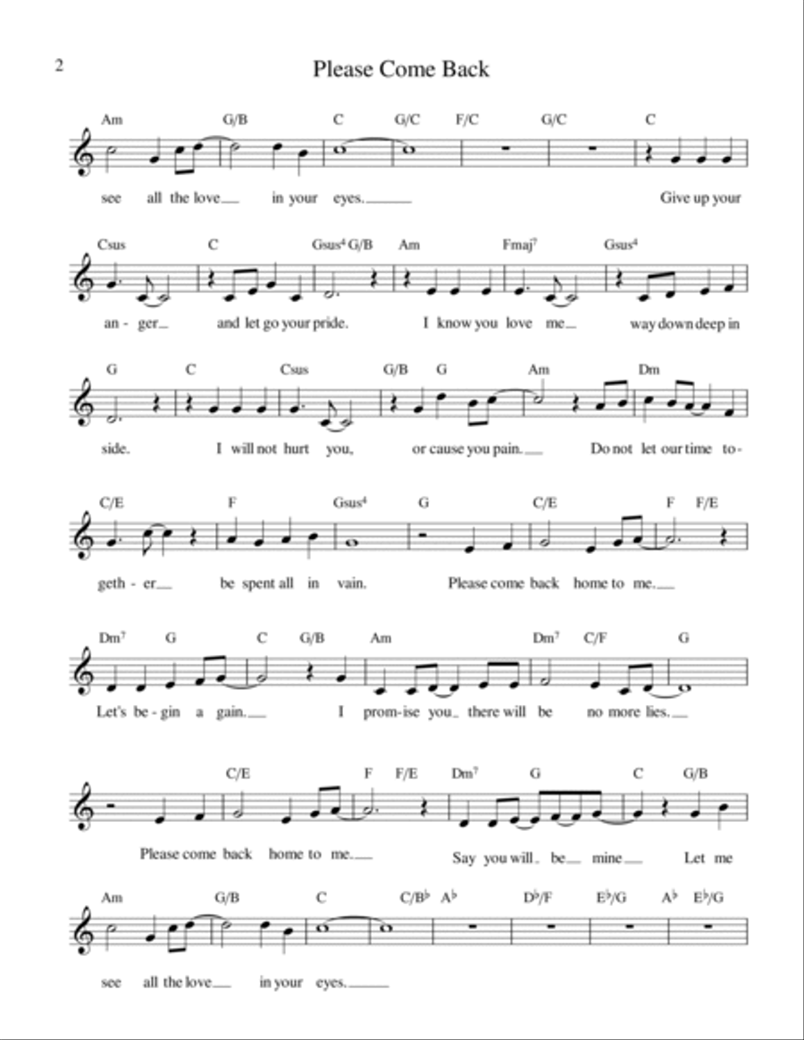 Please Come Back Voice Solo scores gallery preview page 3