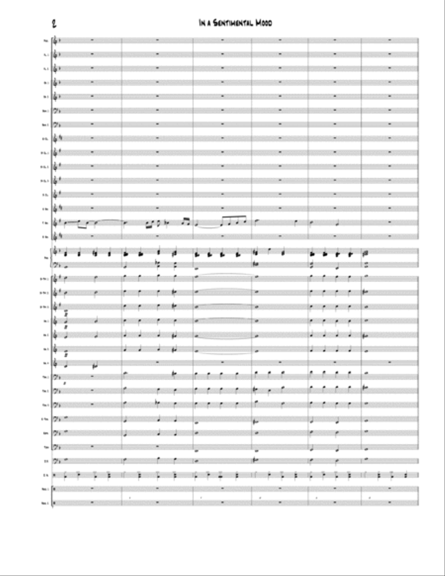 In A Sentimental Mood Concert Band scores gallery preview page 2