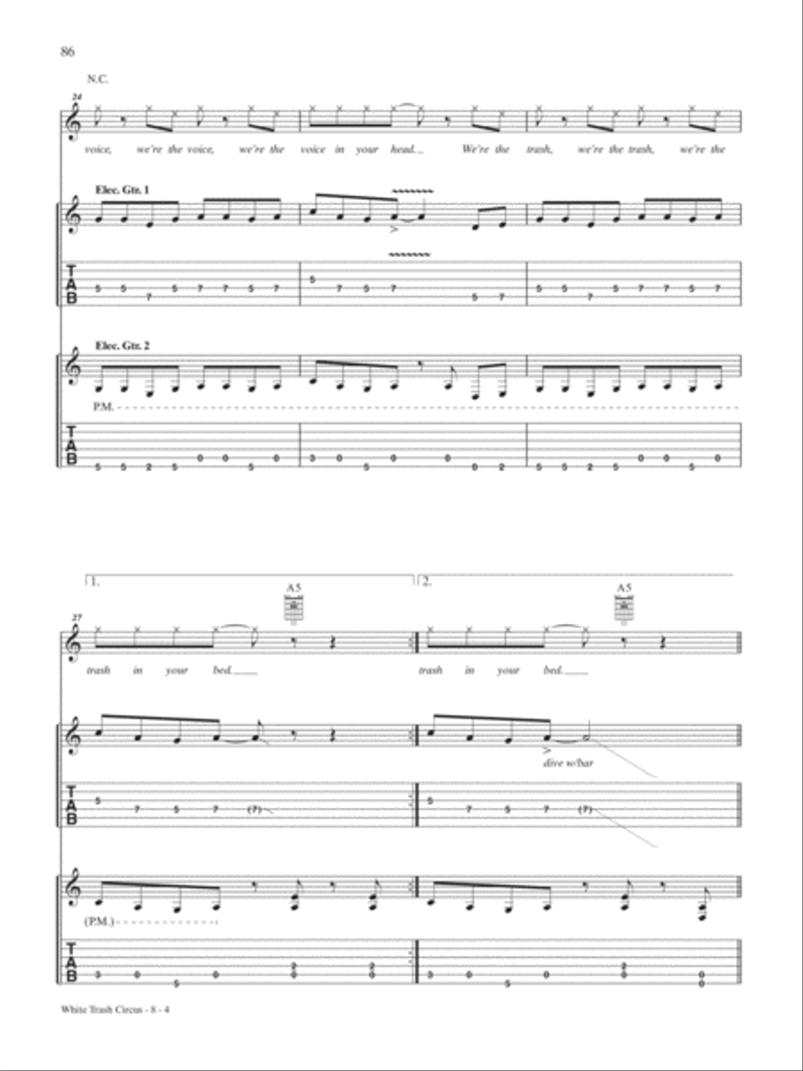 White Trash Circus Guitar Tablature scores gallery preview page 4