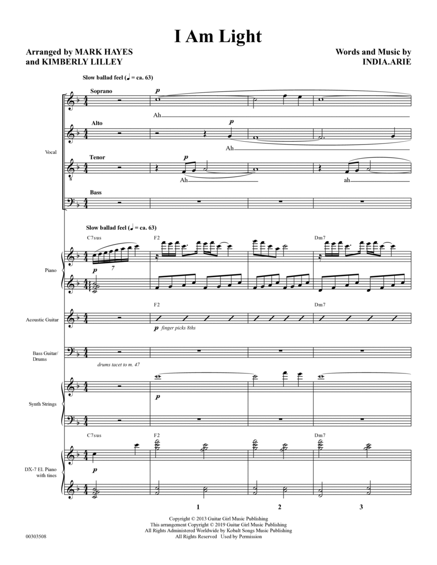 I Am Light (arr. Mark Hayes and Kimberly Lilley) - Full Score Choir scores gallery preview page 1