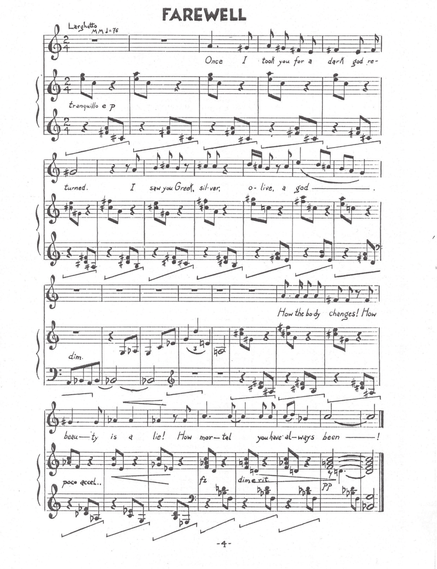 Farewell Piano, Vocal scores gallery preview page 1