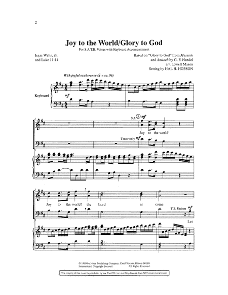 Joy to the World with Glory to God image number null