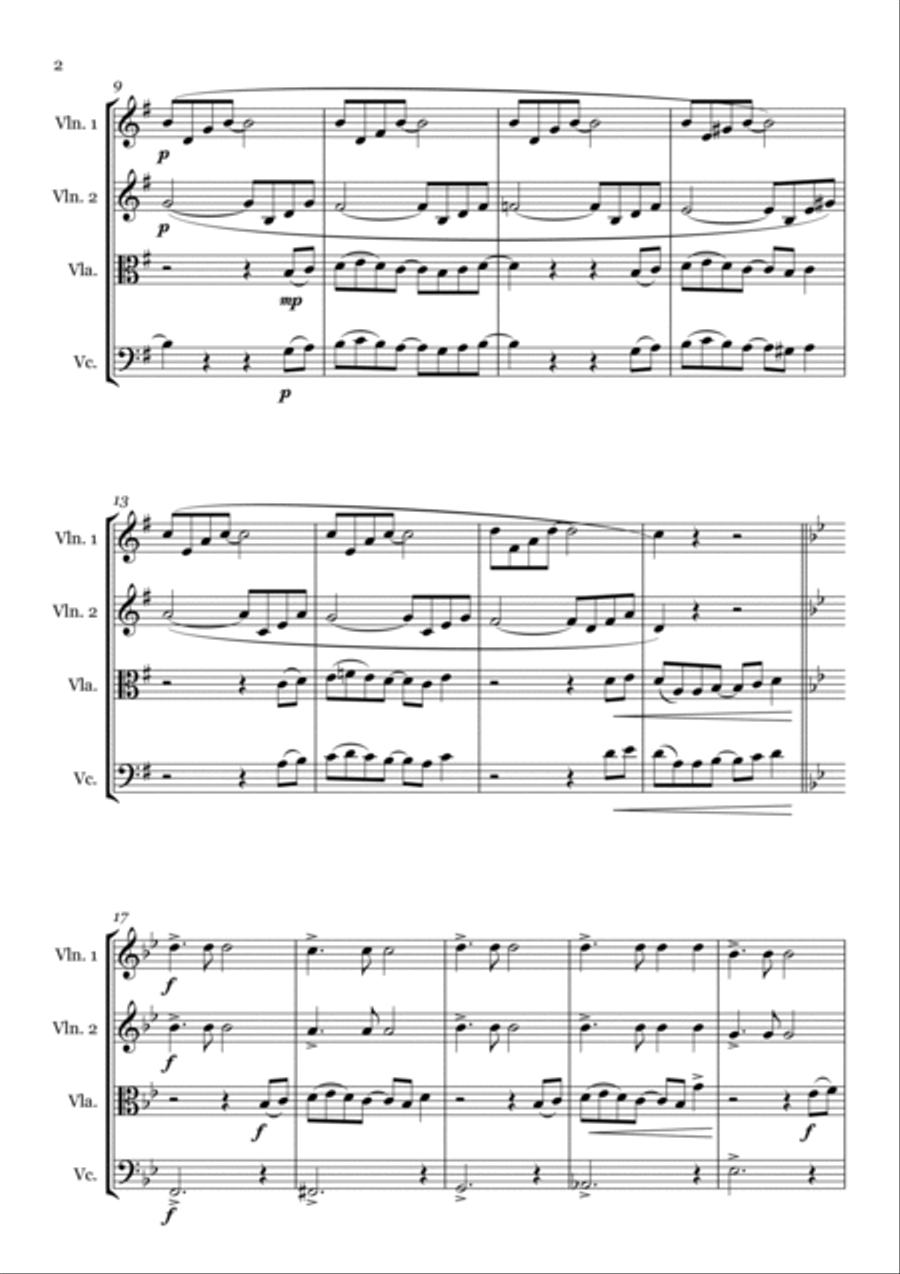 Life On Mars String Quartet scores gallery preview page 4