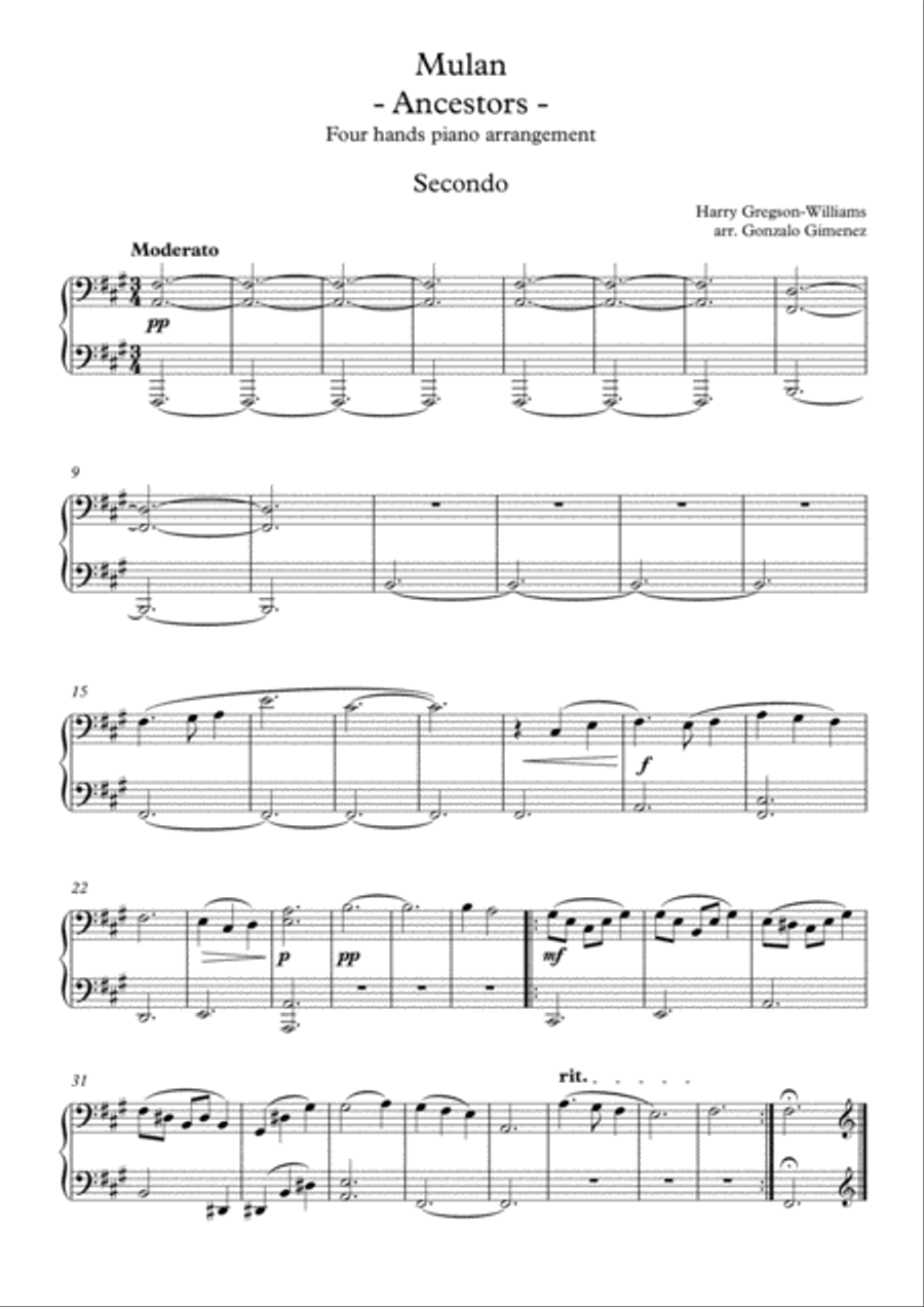 Mulan Piano scores gallery preview page 2